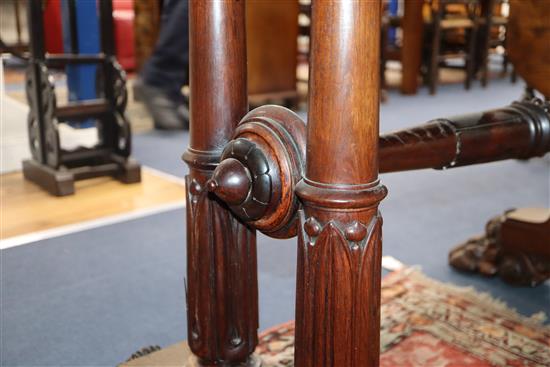 A mid-19th century carved rosewood library table, W.137cm